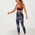 HKMX High Waisted Flower Sports Leggings, Black