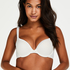Padded Underwired Bra Satin Fleece, White