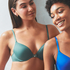 Plunge Padded Underwired Bra, Green