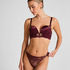 Avela Padded Underwired Longline Push-Up Bra, Red