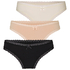 Multipack Cotton Thong, Beige