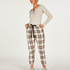 Tall Twill Check pyjama pants, Beige