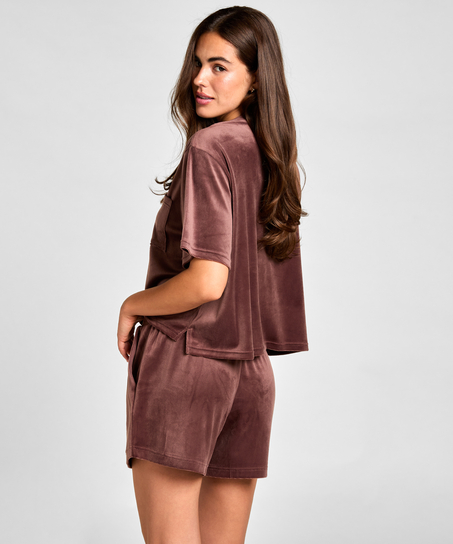 Velvet Pocket shorts, Brown