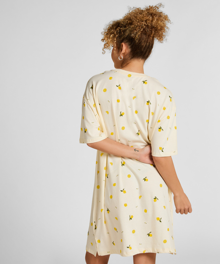 Round Neck Nightshirt, White