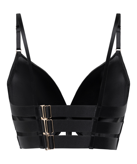 Colette Padded Underwired Longline Push-Up Bra, Black