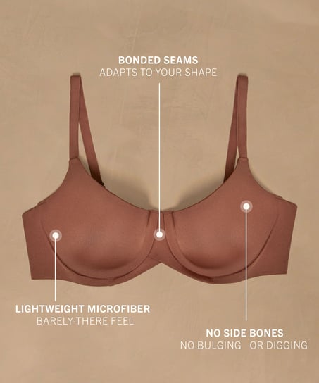 Smooth Padded Underwired Bra, Brown