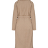 Long Fleece Bathrobe, Beige