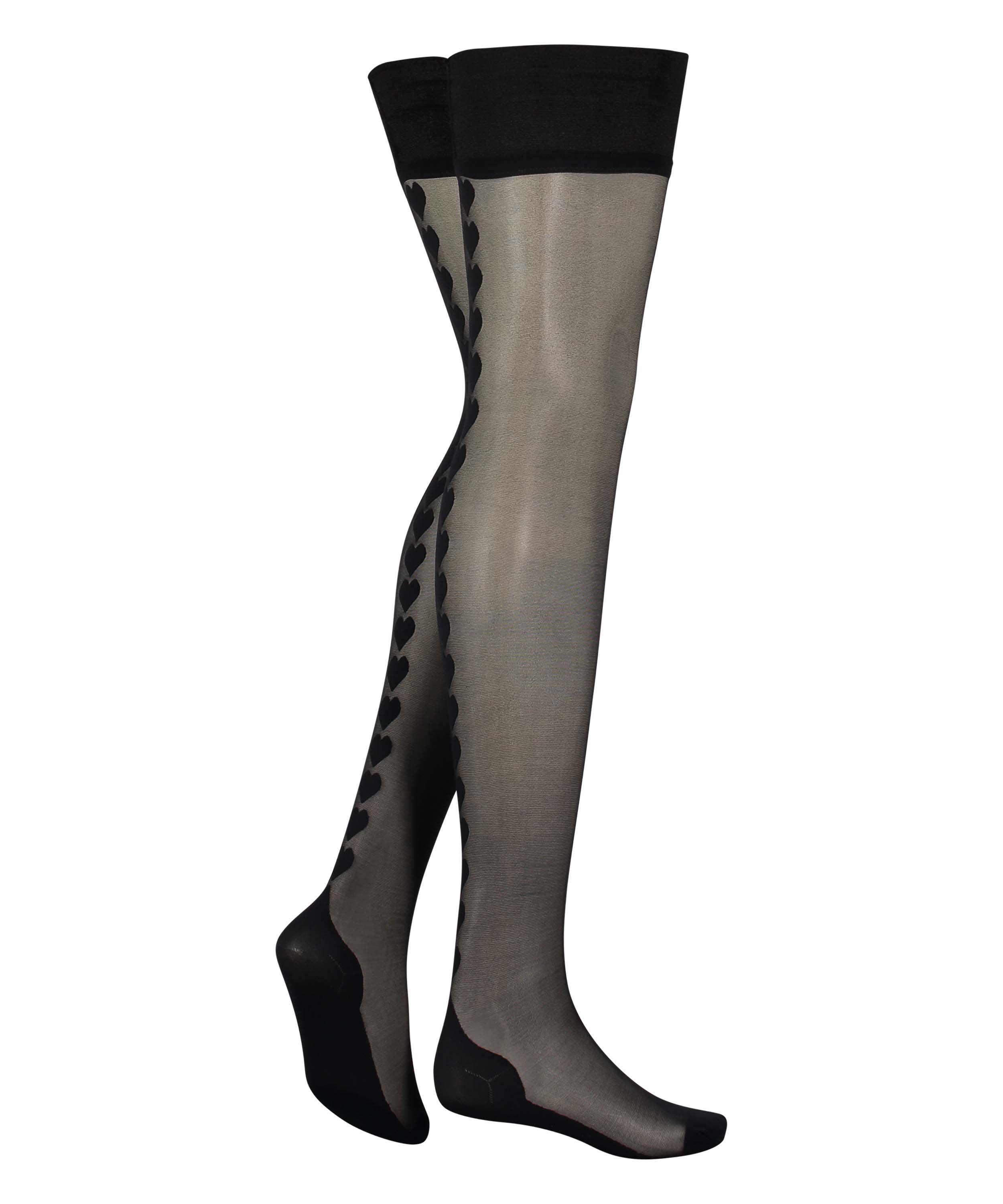 15 Denier Hold-Ups Heart, Black, main