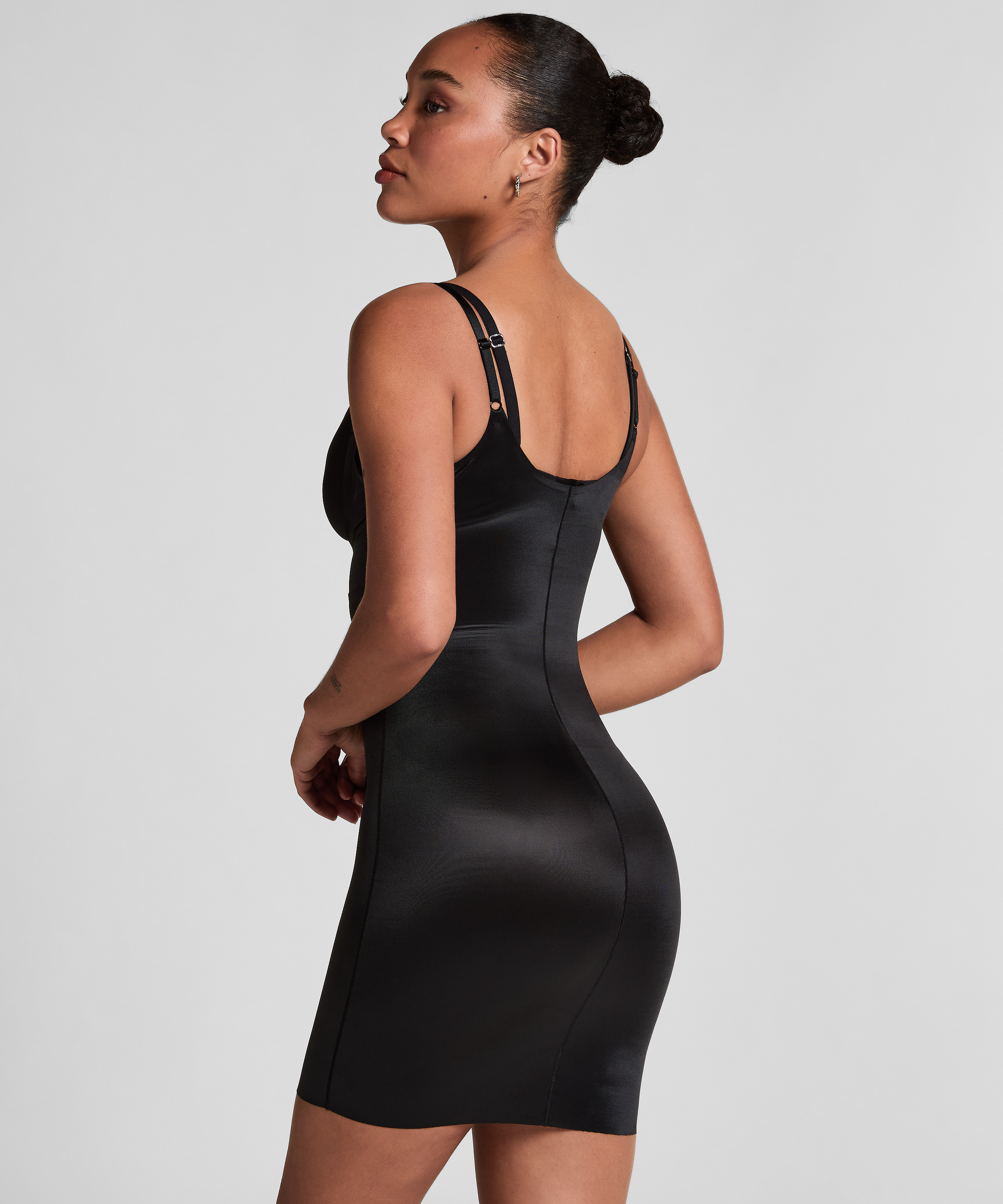 Sculpting scuba dress, Black, main