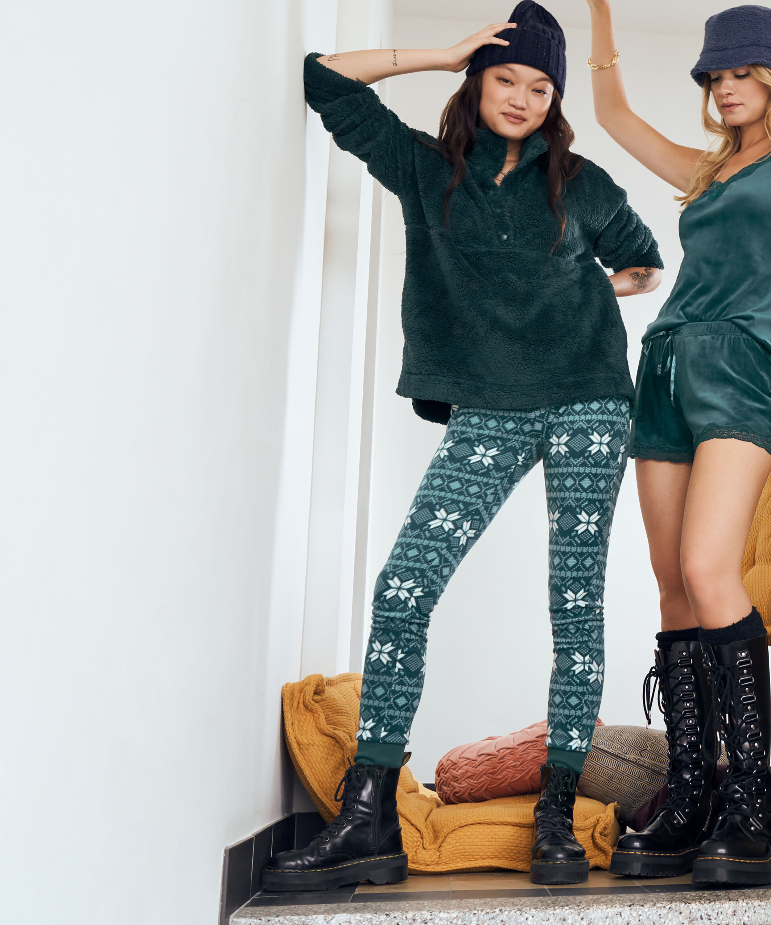 Micro Fleece Leggings, Blue