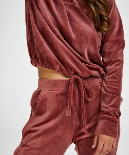 Velours Jogging Bottoms, Pink