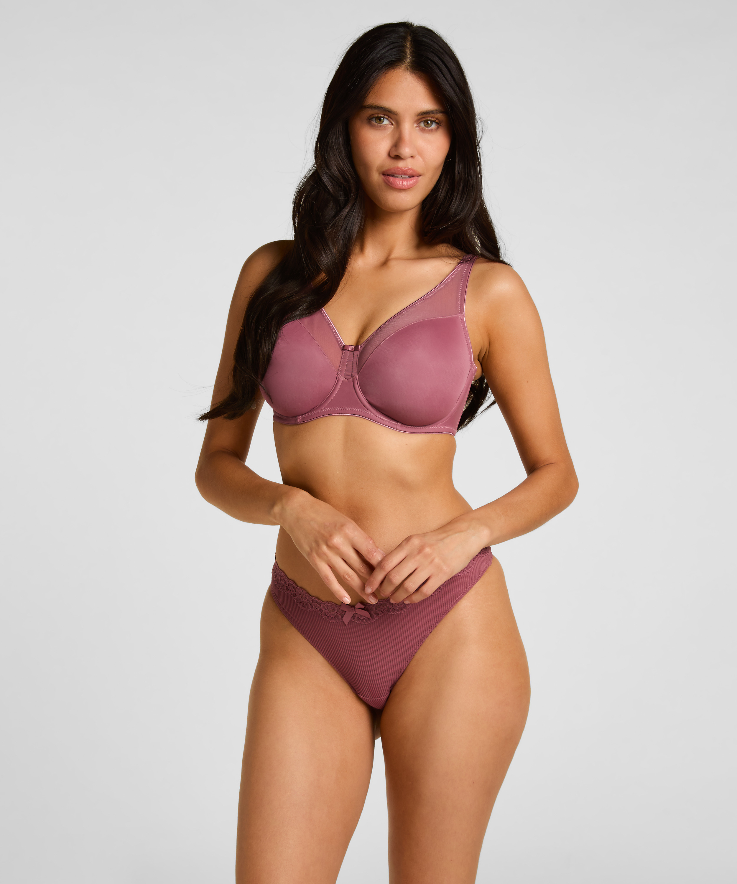 Nina Non-Padded Underwired Minimizer Bra, Purple, main