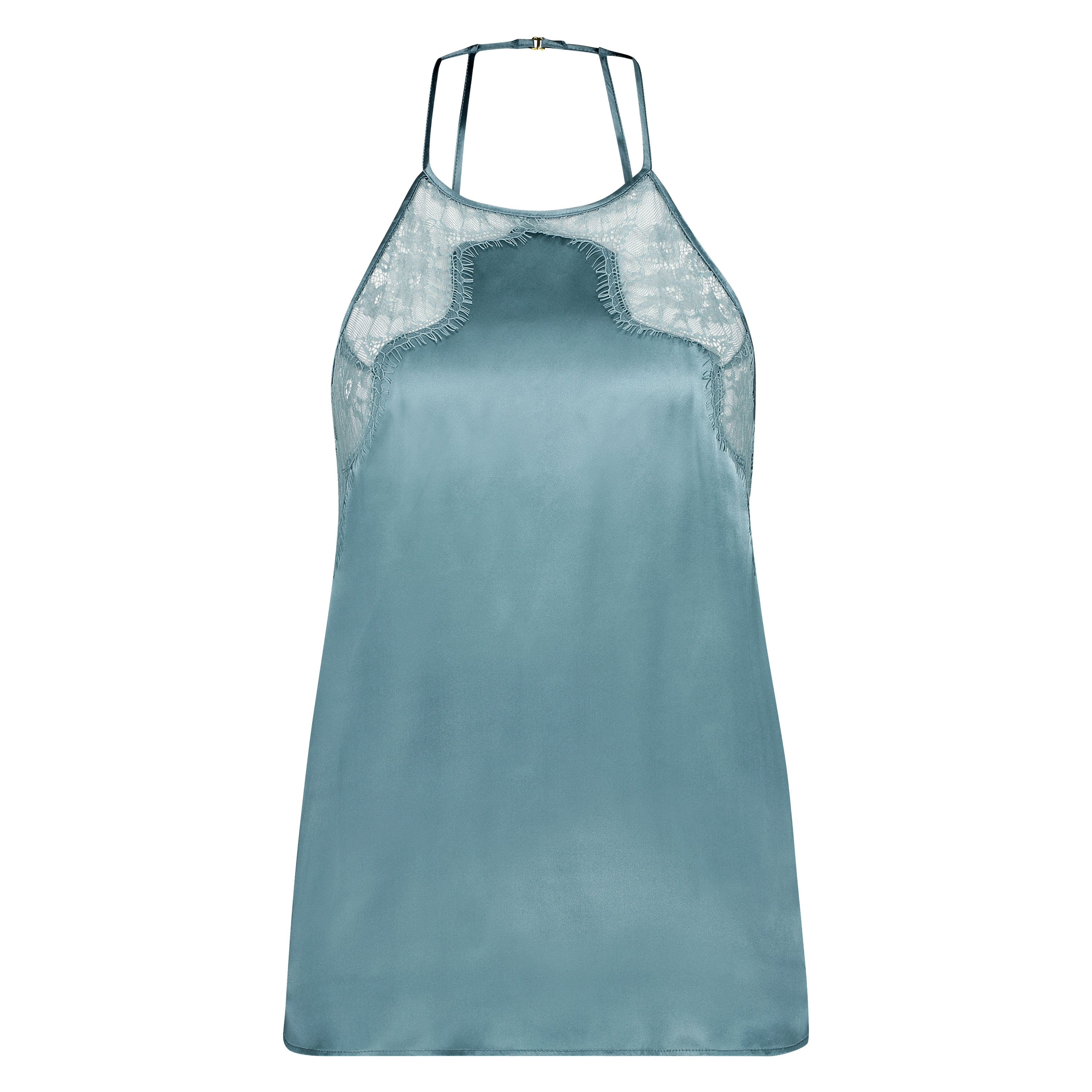 Silk cami top, Blue, main