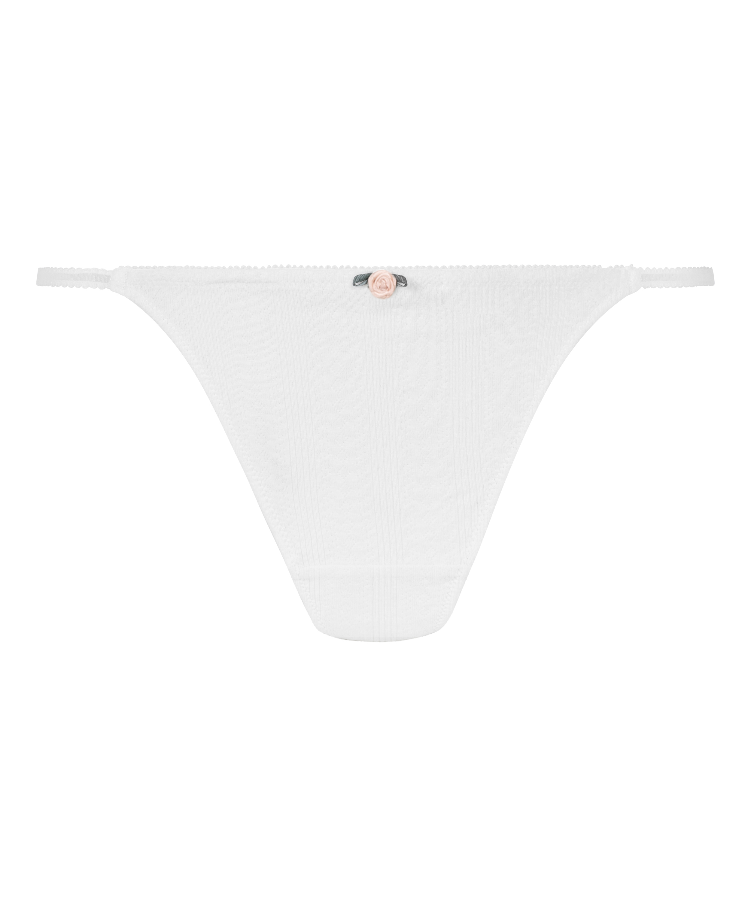 Pointelle Thong, White, main