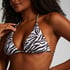 Doha Zebra Triangle Bikini Top, White