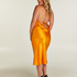 Satin Midi Dress, Orange