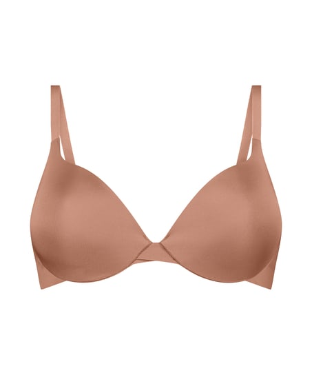 Smooth Padded Underwired Push-Up Bra, Brown