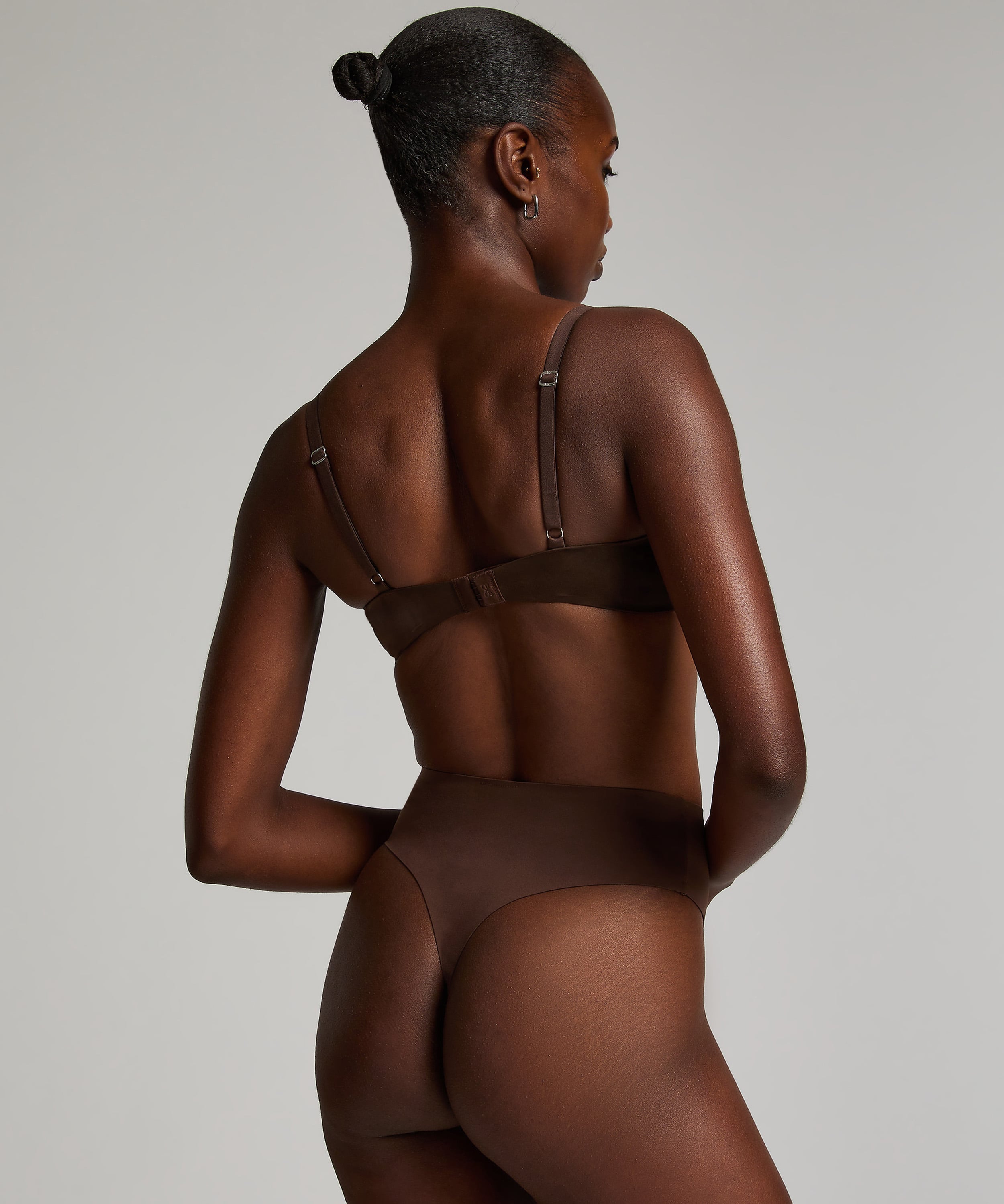 Smooth Padded Underwired Bra, Brown, main