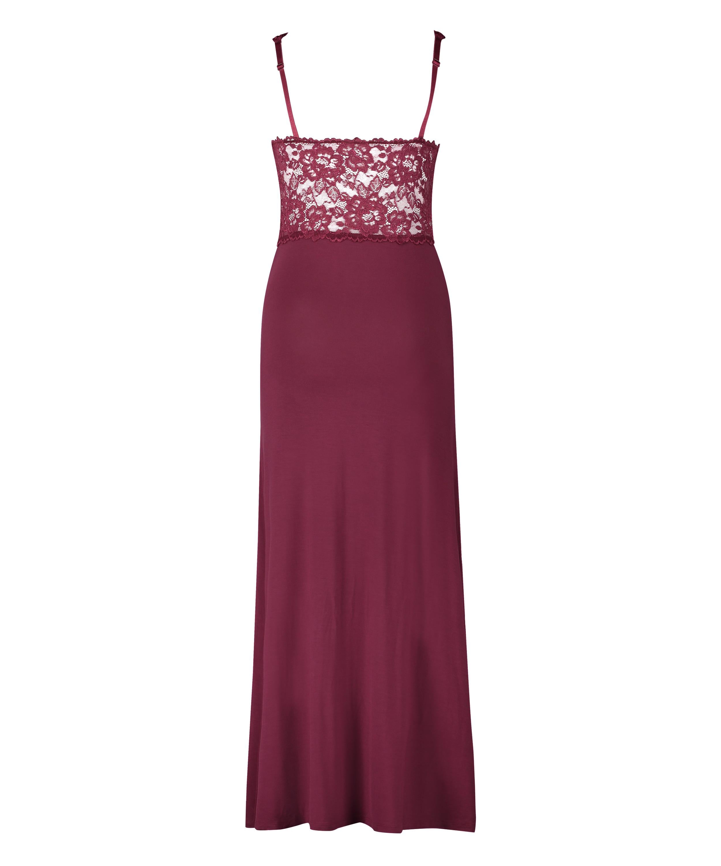 Nora Lace Long Slip Dress, Purple, main