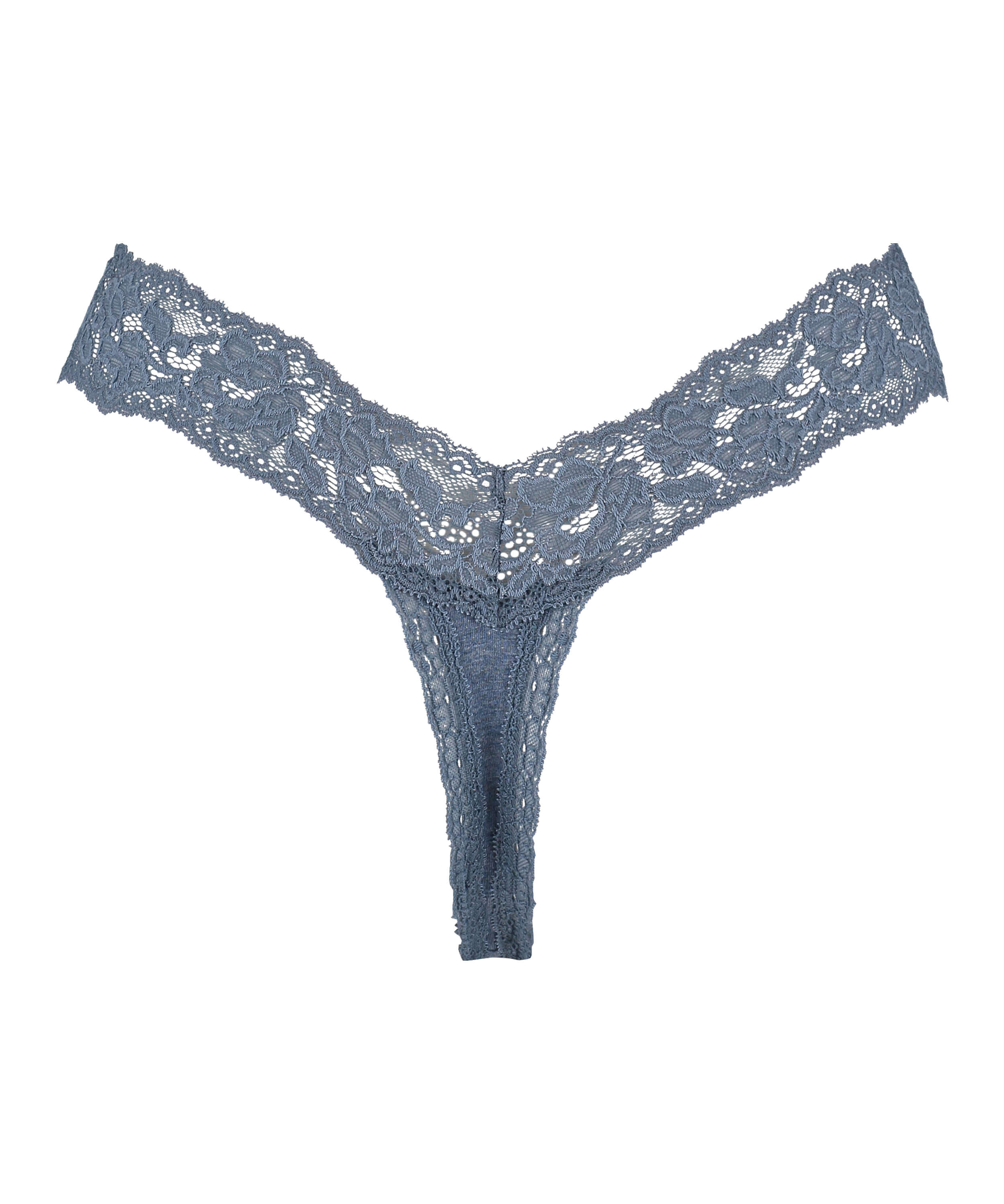 Cotton extra low thong, Blue, main