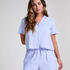 Seersucker Short-Sleeved Jacket, Blue