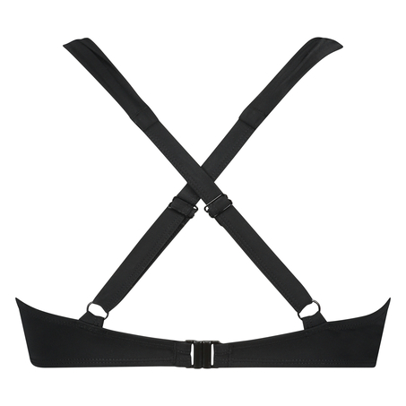 Sunset Dreams padded underwired bikini top Cup E +, Black