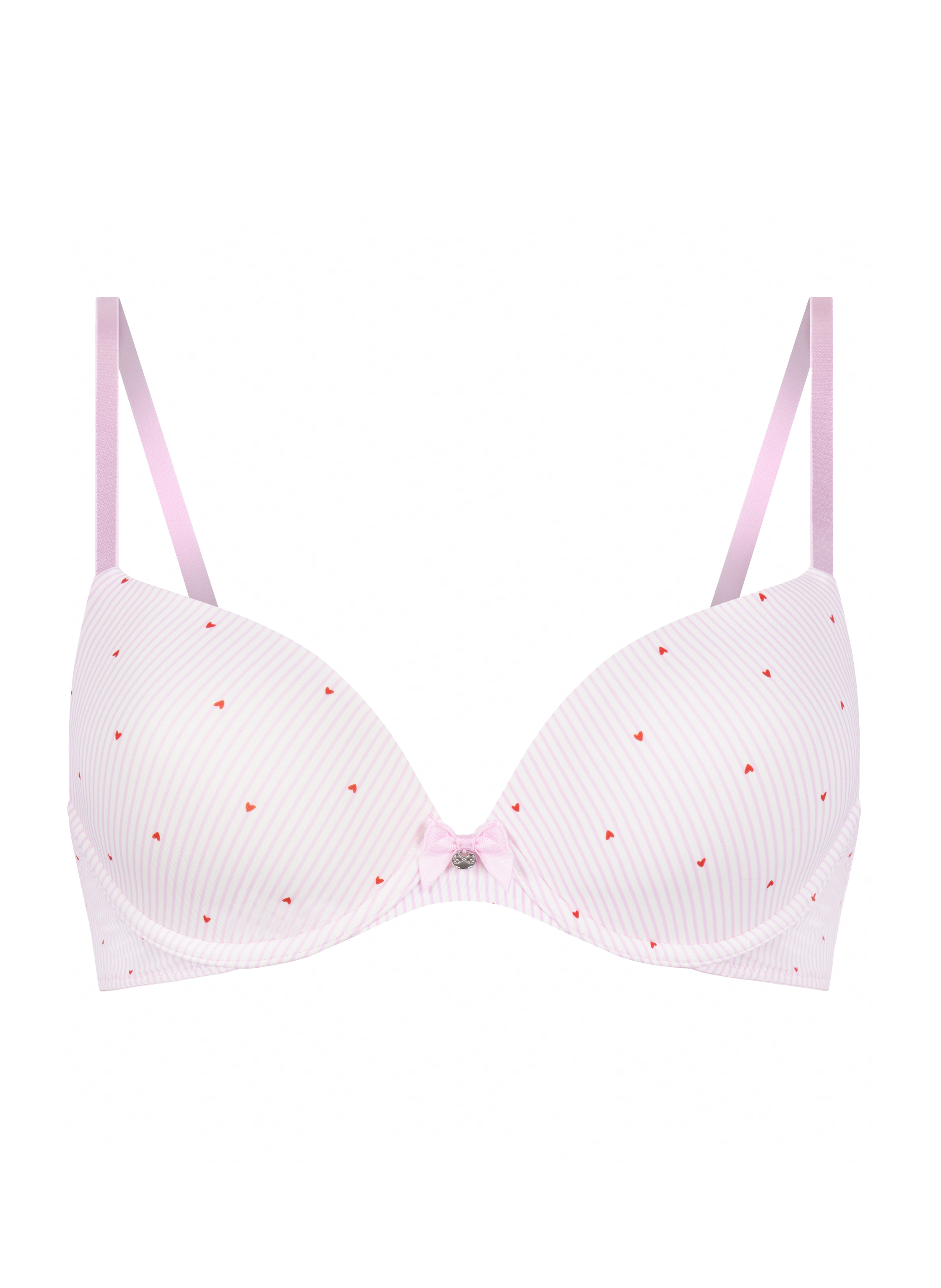 Plunge Padded Underwired Bra, Pink, main