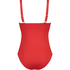 Shaping Scallop Swimsuit, Red