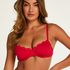 Scallop non-padded underwire bikini top, Pink
