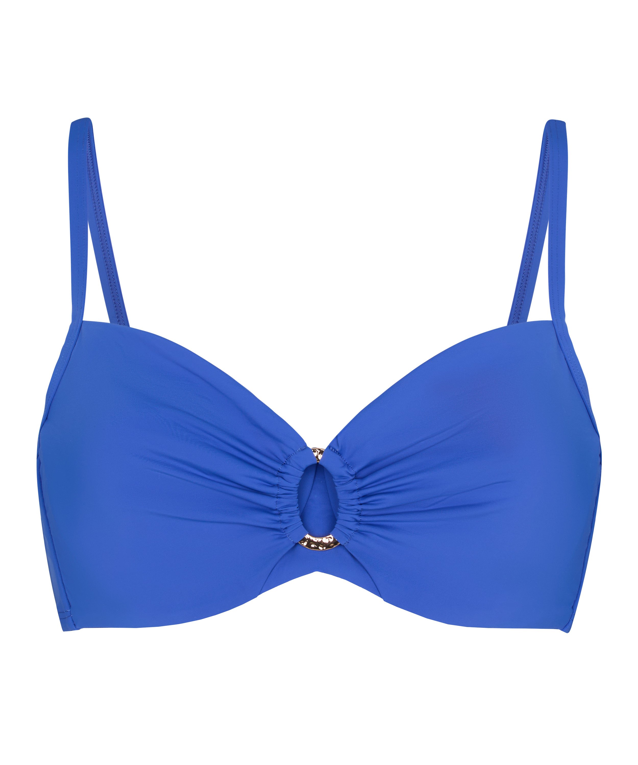 Luxe Non-Padded Underwired Bikini Top, Blue, main