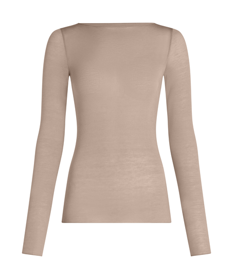 super soft Boatneck Shirt with Cashmere, Gray