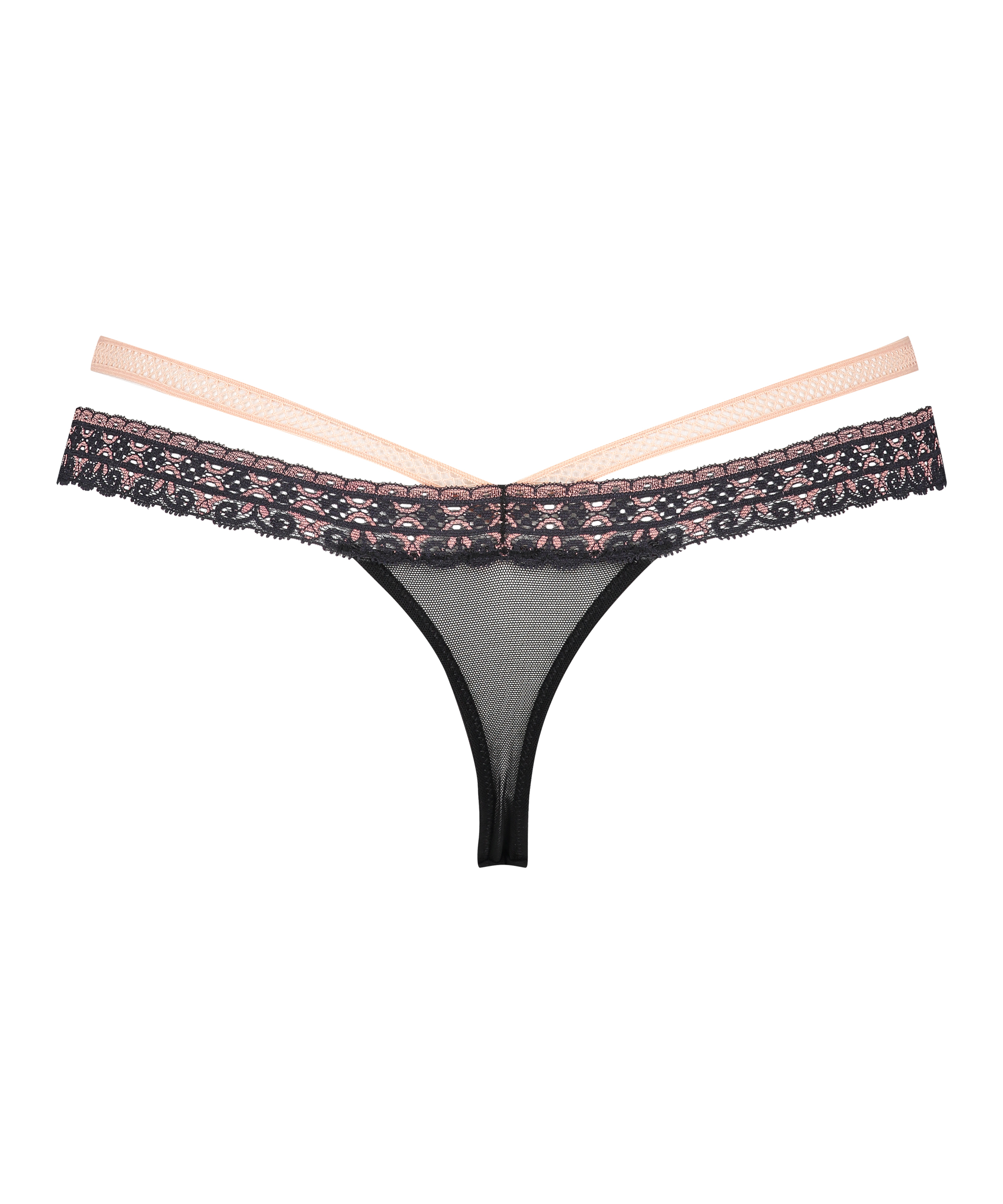 Martha Extra Low Rise Thong, Black, main
