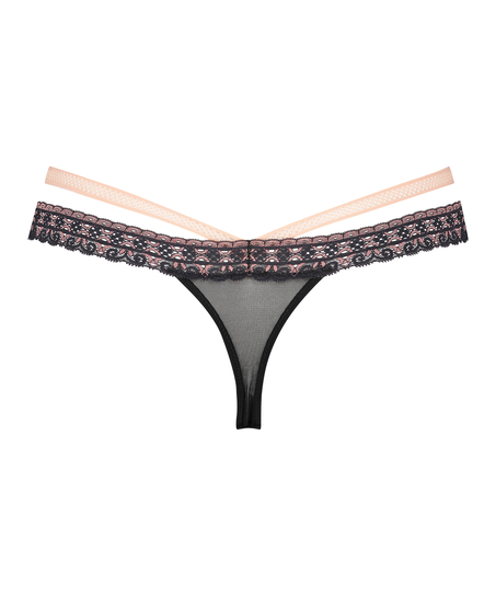 Martha Extra Low Rise Thong, Black