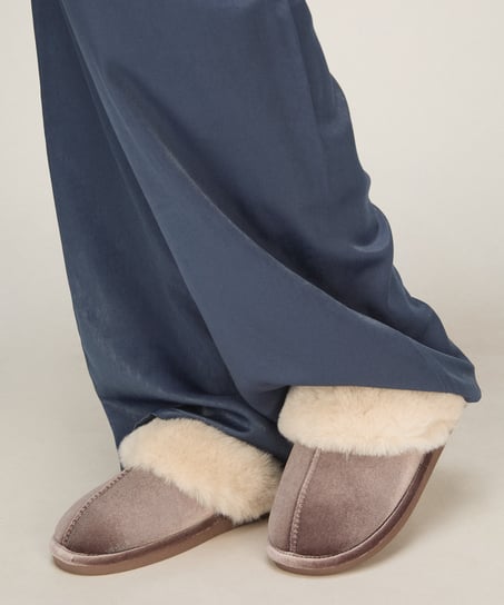 Slipper Velour, Beige