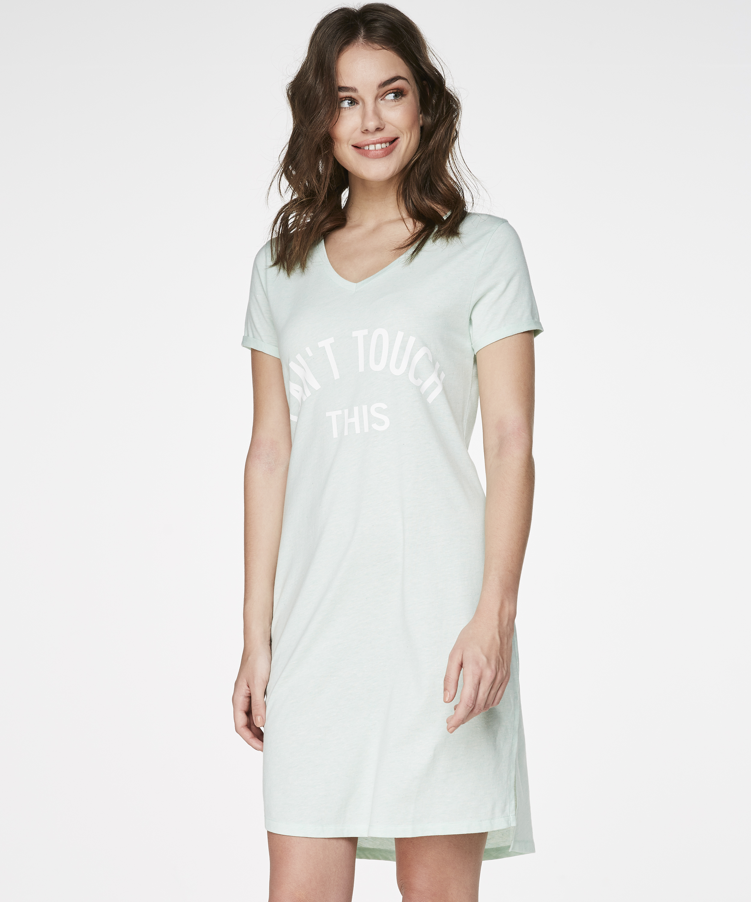 Nightshirt V-neck, Blue, main
