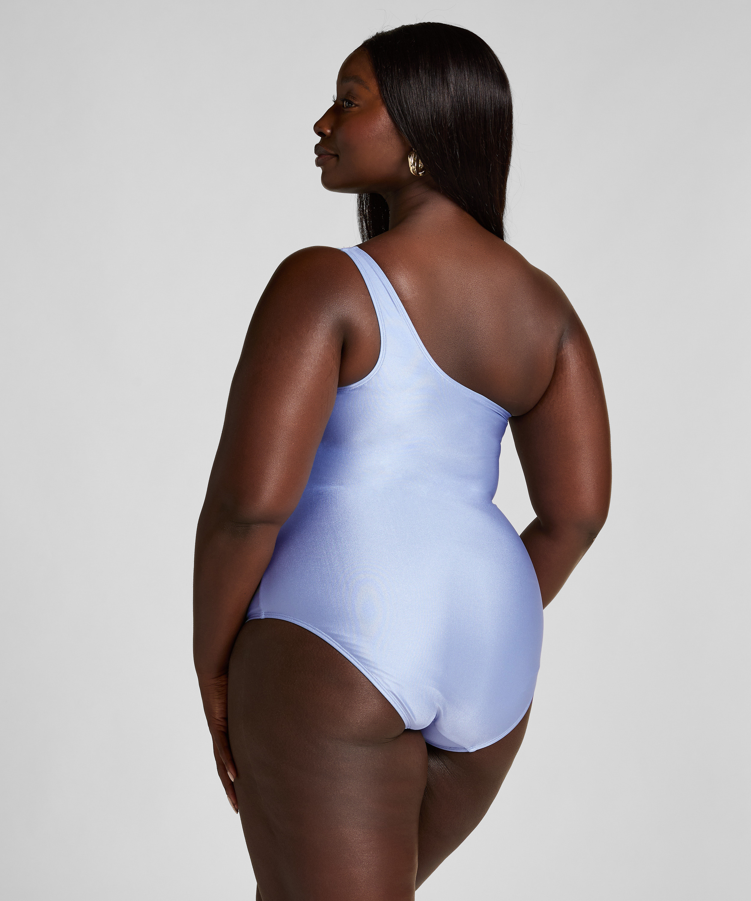 Shaping Shell Mesh Swimsuit, Blue, main