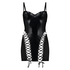 Mesh lace-up slip dress, Black