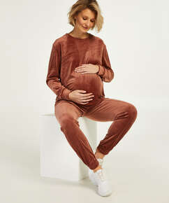 Velvet maternity top, Pink