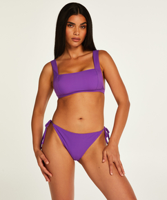 Texture cheeky bikini bottoms, Purple