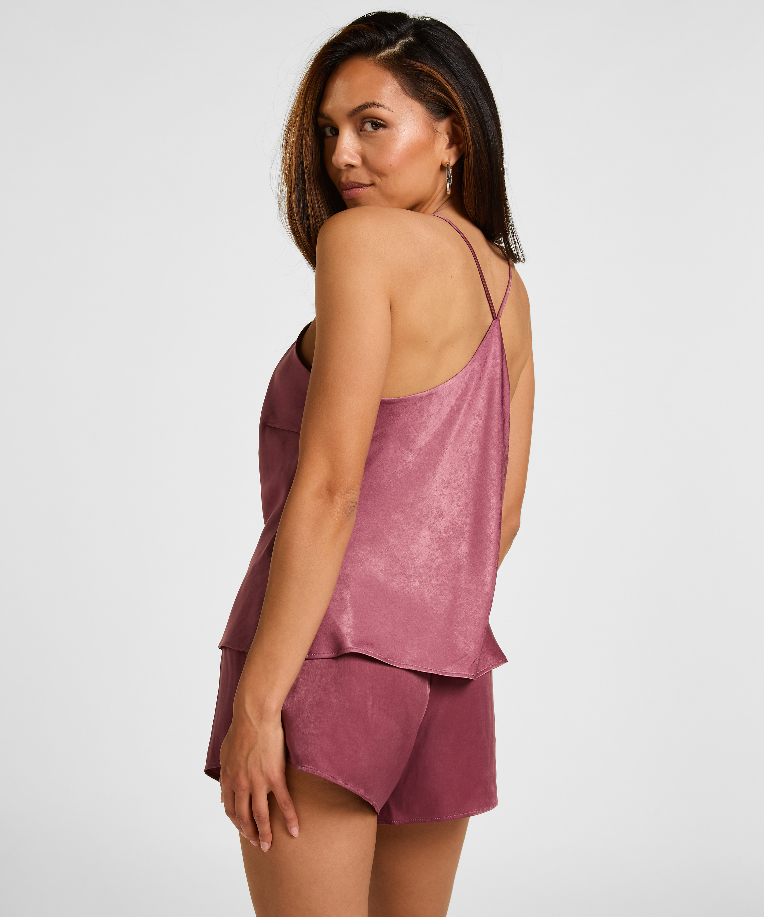 Ayla Satin Shorts, Purple, main