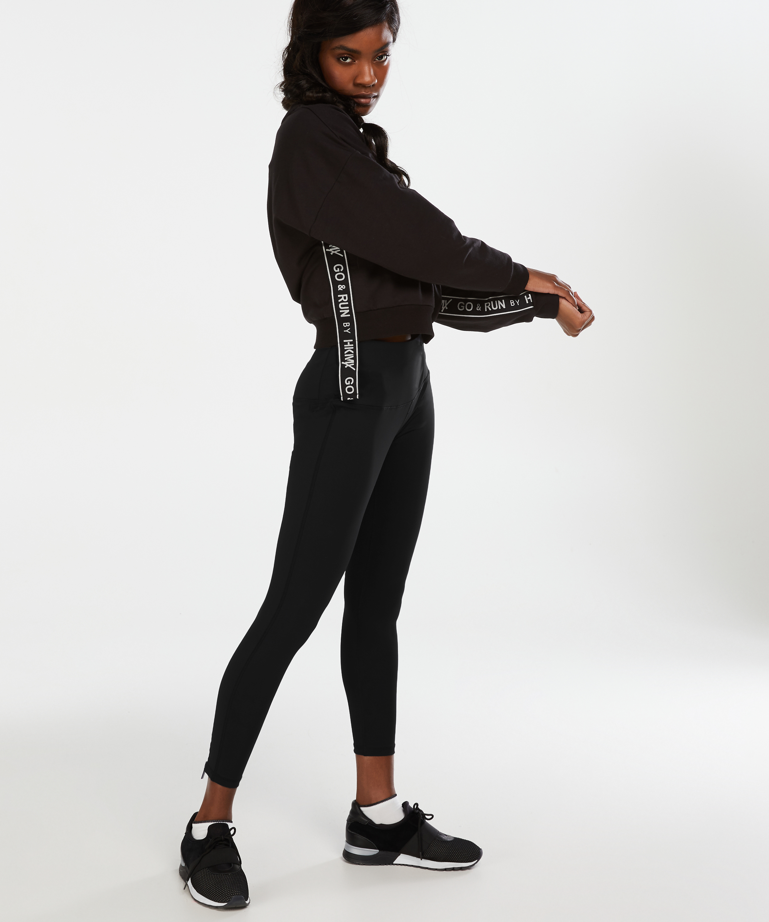 HKMX cropped sweater, Black, main