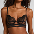 Amel Non-Padded Underwired Longline Bra, Black