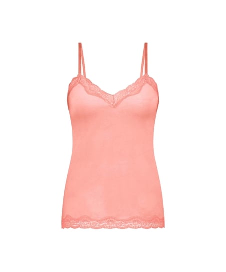 Velours Lace Cami Top, Pink