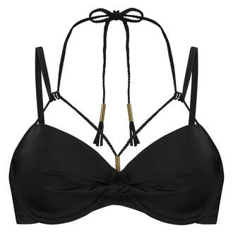 Sunset Dream Padded Underwired Bikini Top, Black