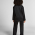 Satin Pinstripe Trousers, Black