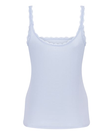 Pointelle Singlet, Blue