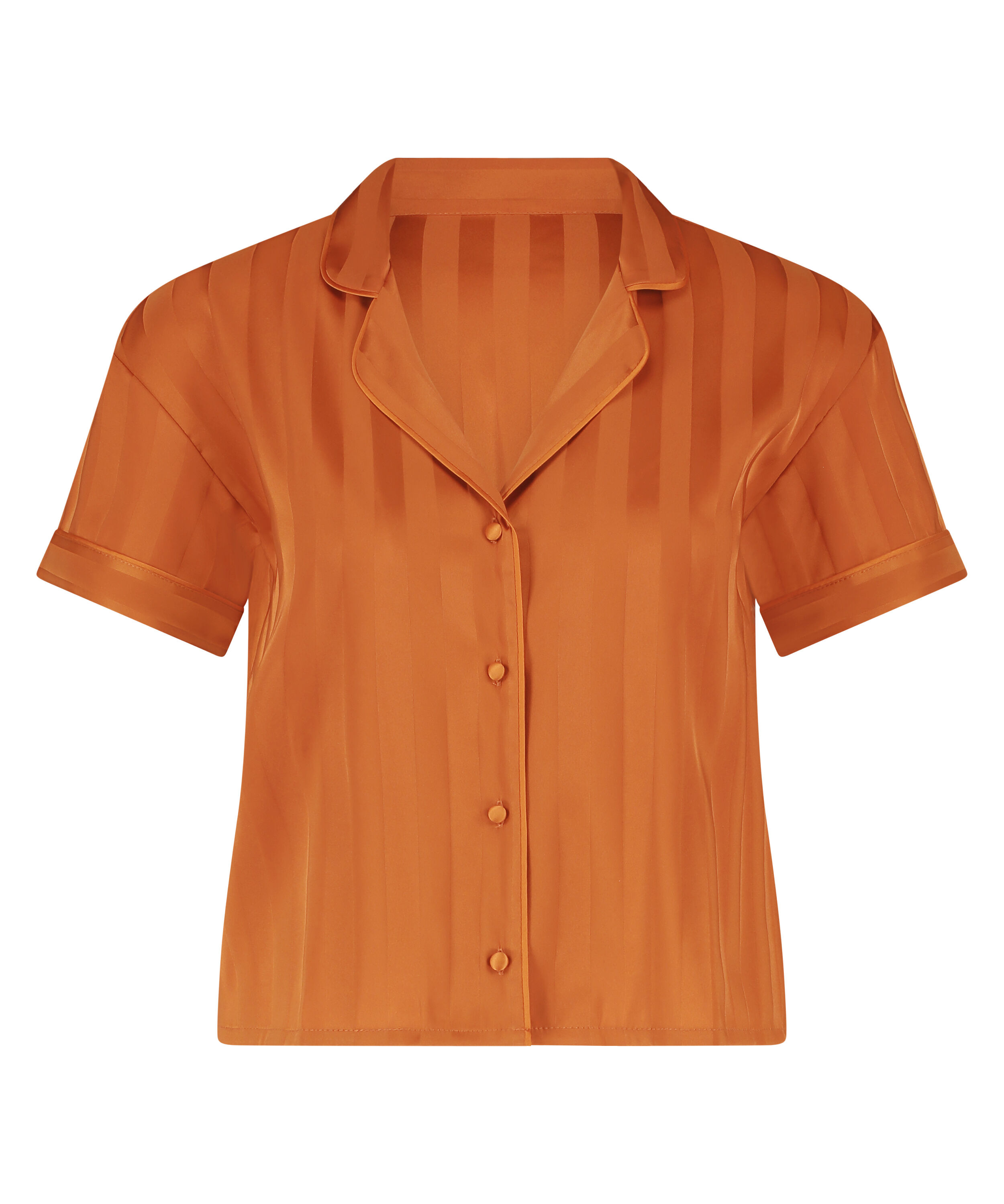 Satin Short-Sleeved Jacket, Orange