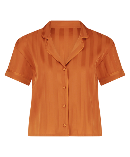 Satin Short-Sleeved Jacket, Orange