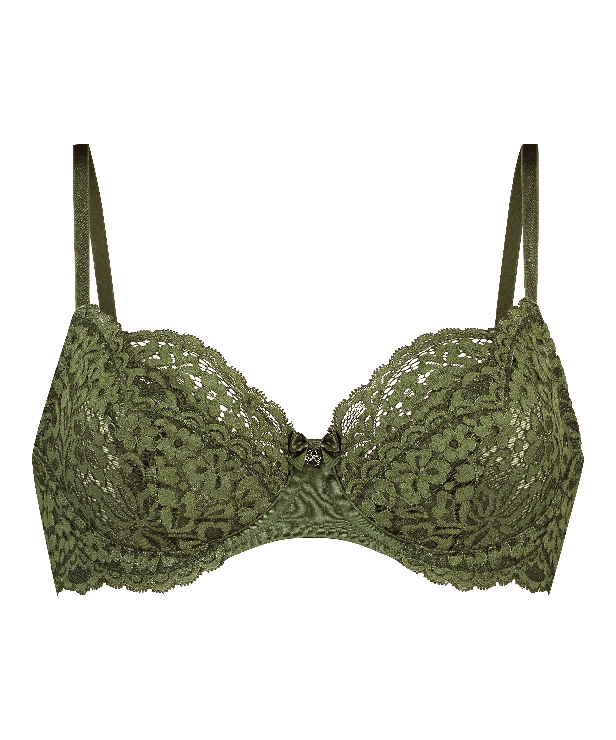 Rose Non-Padded Underwired Bra, Green, main