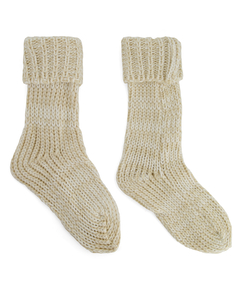 Knitted socks, Beige